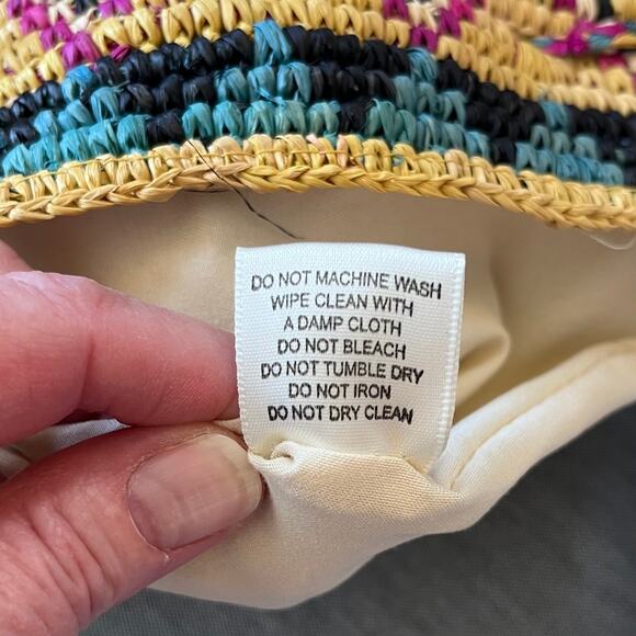 Lovestitch Straw Santa Fe Raffia Tribal Tasseled Bucket Crossbody Tote Bag New - Picture 11 of 12